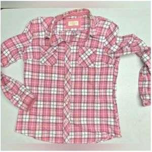 Weatherproof PNK/BLK/WHT Flannel Shirt, M Spring Sale